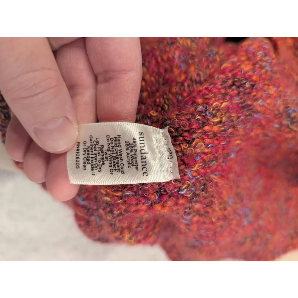 Sundance Sweater Woman's Large Sweater Crew Neck Pink Contasts - Picture 4 of 8